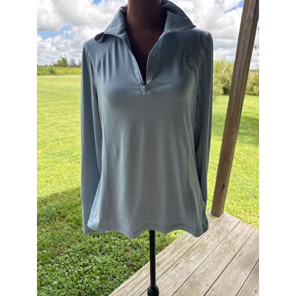 Lukka Lux Womens Small Blue Quarter Zip Long Sleeve Active Top Thumbholes SS2023